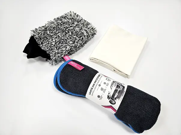 set 3 lavete auto folina manusa microfibra laveta piele de caprioara prosop s00