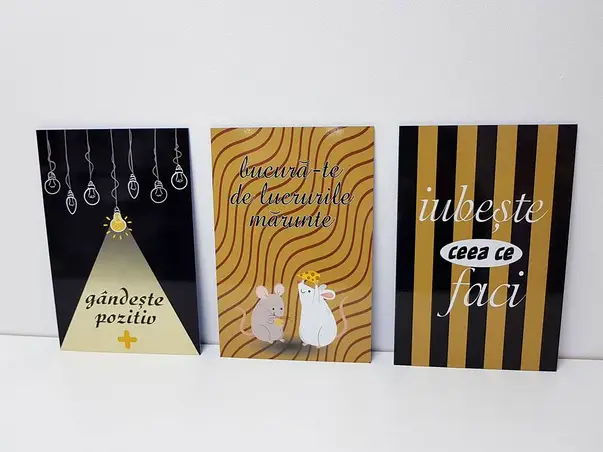 set 3 tablouri cu mesaje motivationale