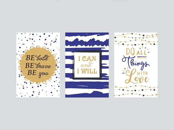 set 3 tablouri cu mesaje motivationale i can and I will