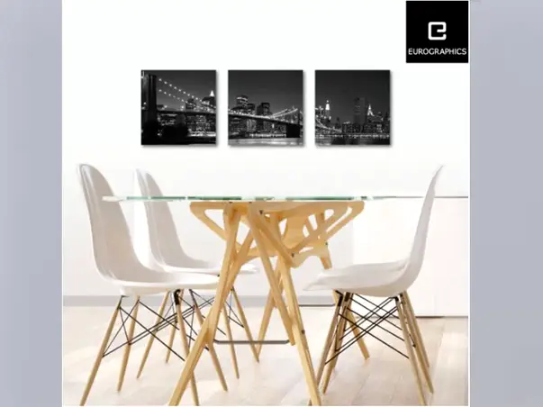 set 3 tablouri sticla manhattan