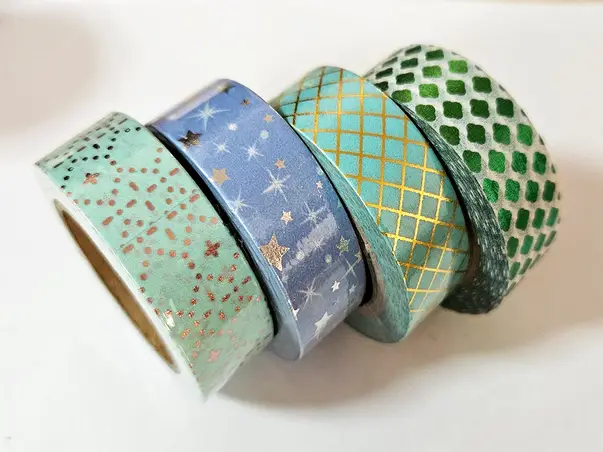 set 4 benzi washi tape aqua