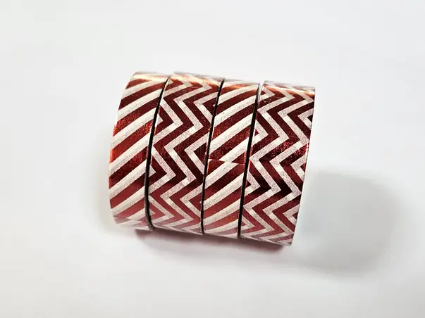 set 4 role washi tape dungi rosu metalic