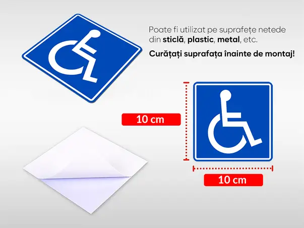 set 4 stickere auto persoana cu handicap dizabilitati 10x10 cm s01