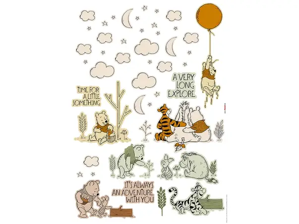 set 47 stickere winnie woodland komar pentru camera copii