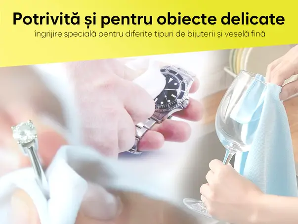 set 5 lavete microfibra ideale suprafete sensibile lentile ecrane bijuterii vesela s07