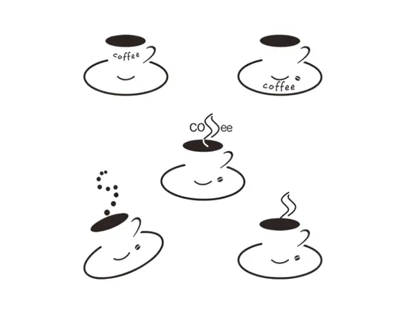 set 5 stickere cesti cafea maro