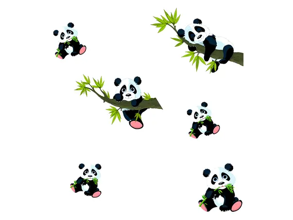 set 6 stickere ursi panda