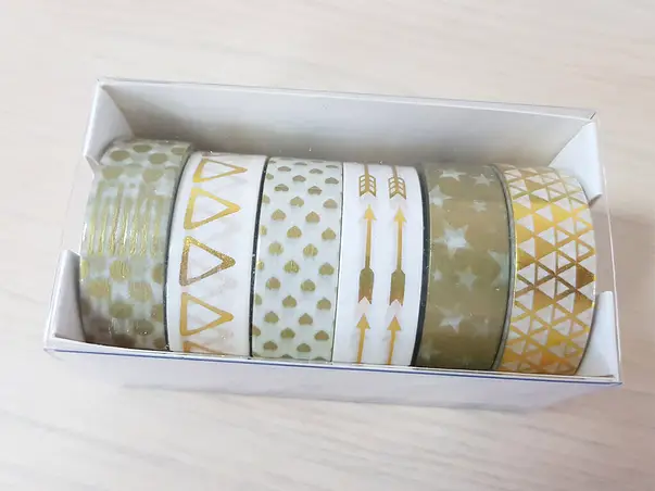 set 6 washi tape modele aurii