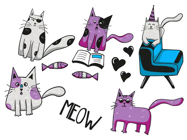 set 9 stickere pisici folina 1