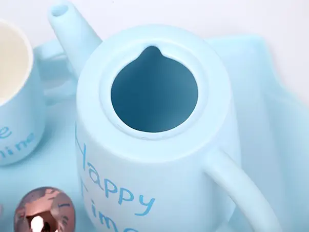 set cesti si ceainic happy time bleu