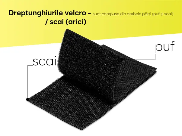 set dreptunghiuri velcro arici fara adeziv banda scai si puf pentru cusut 10 bucati s02