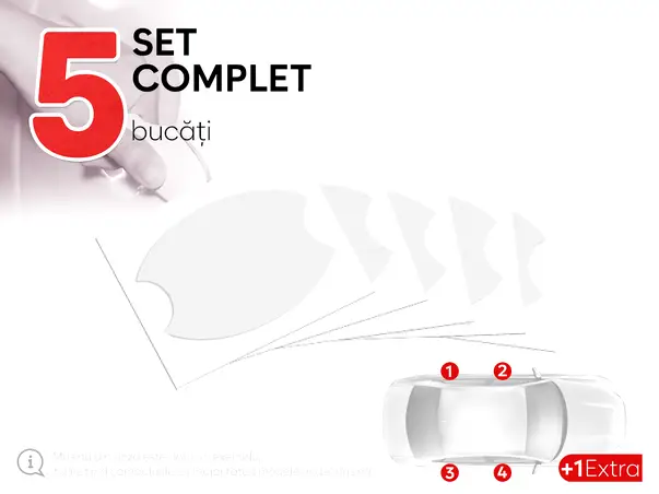 set folii de protectie a vopselei pentru manerele usilor auto transparent 5 bucati s4