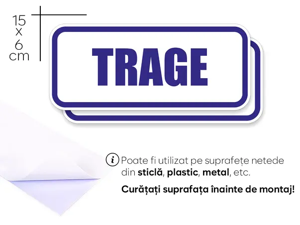 set stickere trage si impinge autocolant folina 15x6cm s01