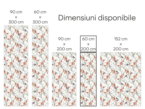simulare autocolant print pasari color uv 5 60x200