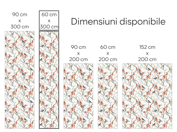 simulare autocolant print pasari color uv 5 60x300