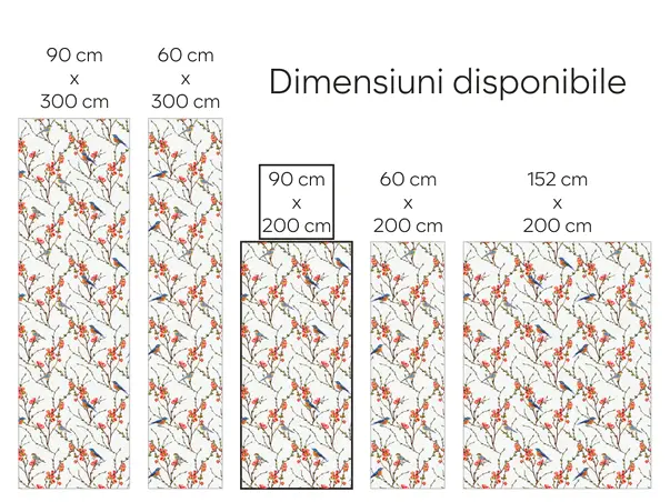 simulare autocolant print pasari color uv 5 90x200