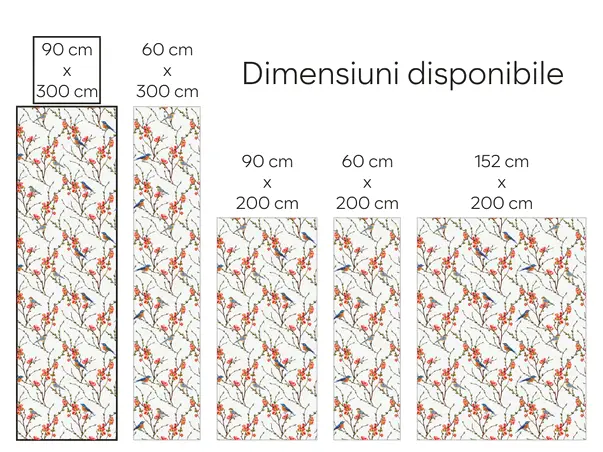 simulare autocolant print pasari color uv 5 90x300