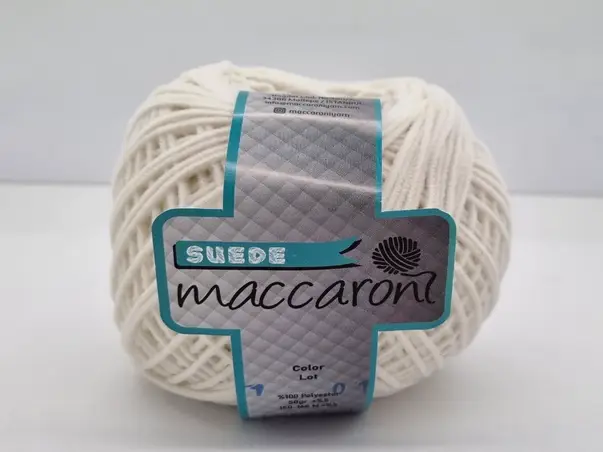 snur catifelat maccaroni suede alb