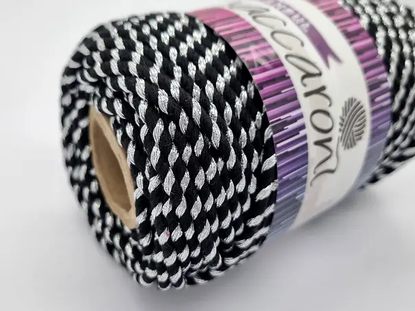 snur decorativ negru argintiu