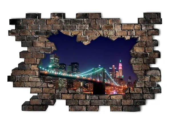 sticker 3d city lights
