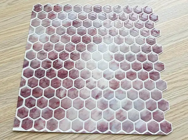 sticker 3d faianta hexagoane violet