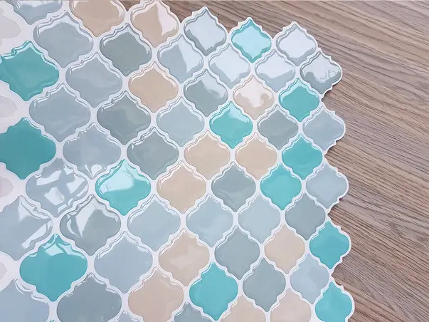 sticker 3d faianta pastel turcoaz