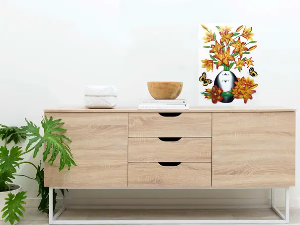 sticker 3d flori portocalii