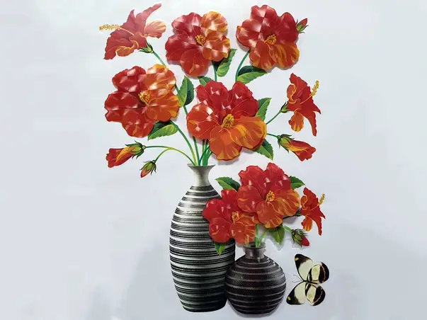 sticker 3d vaza cu maci