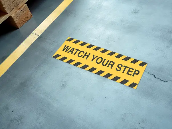 sticker antiderapant podea watch your step autoadeziv granulatie grosiera set folina s00