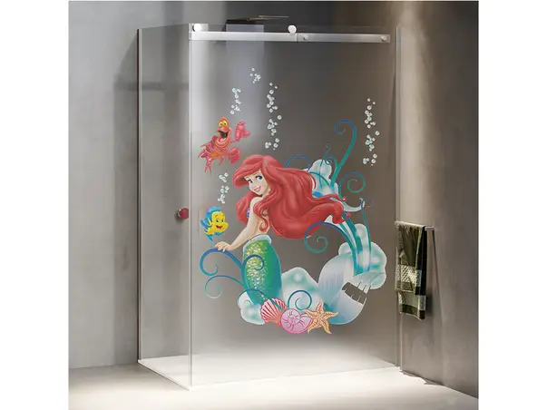 sticker cabina dus mica sirena si pesti