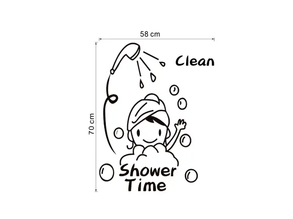 sticker cabina dus shower time 70 58 cm
