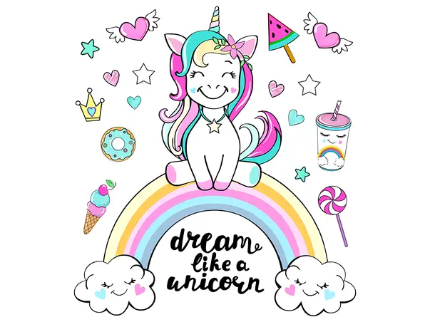 sticker camera fetita dream like a unicorn