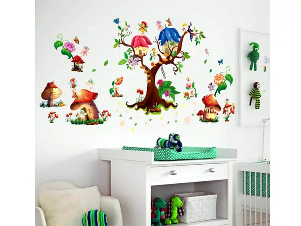 sticker copacul zanelor folina pentru copii multicolor