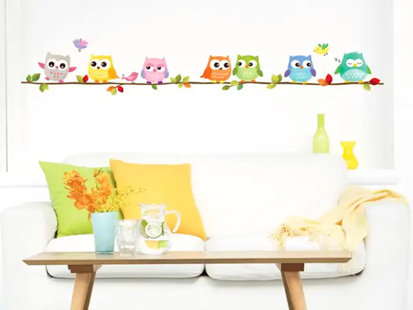 sticker copii bufnite colorate