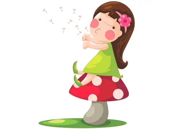 sticker copii fetita cu papadie