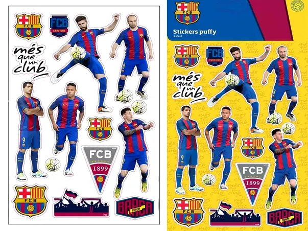 sticker copii fotbalisti barcelona