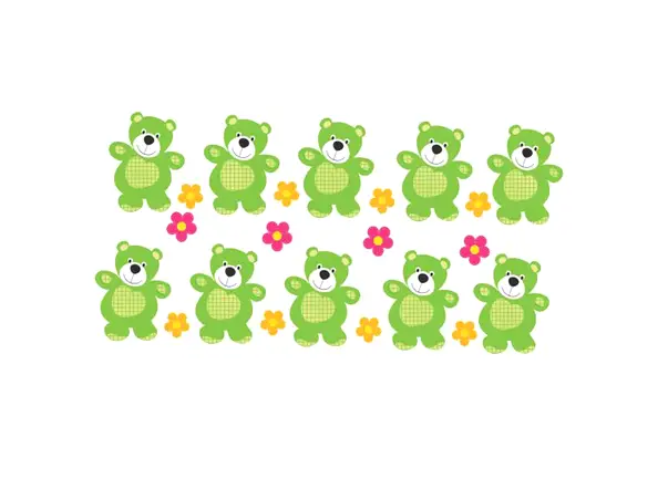 sticker copii ursuleti verzi