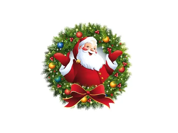 sticker craciun coronita cu mos craciun 37 cm