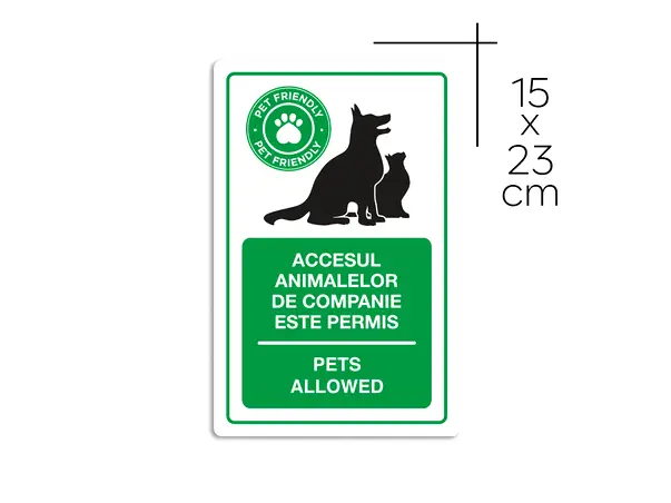sticker cu accesul animalelor de companie este permis autocolant s01