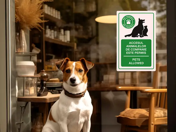sticker cu accesul animalelor de companie este permis autocolant s02