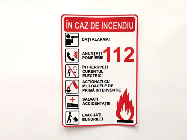 sticker cu masuri de urmat in caz de incendiu autocolant 216 x 148 mm7