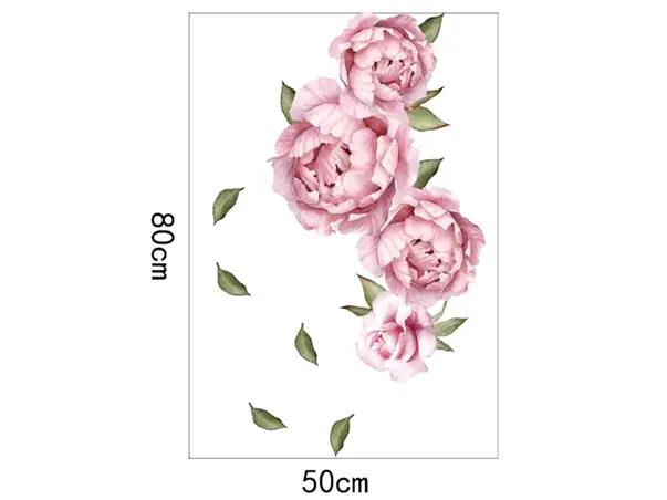 sticker decor bujori roz