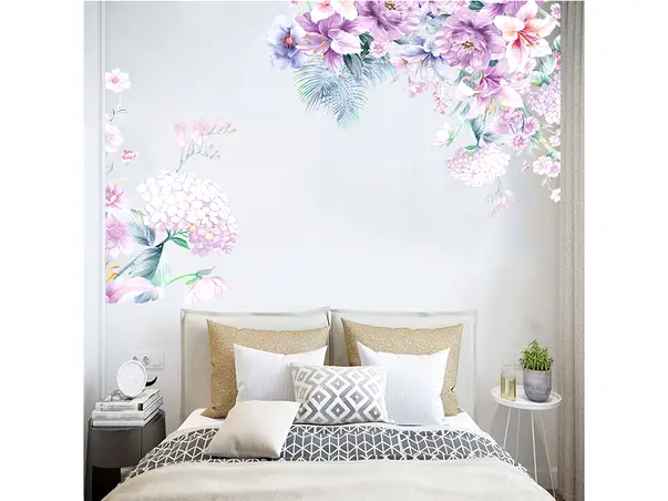 sticker decor flori lila