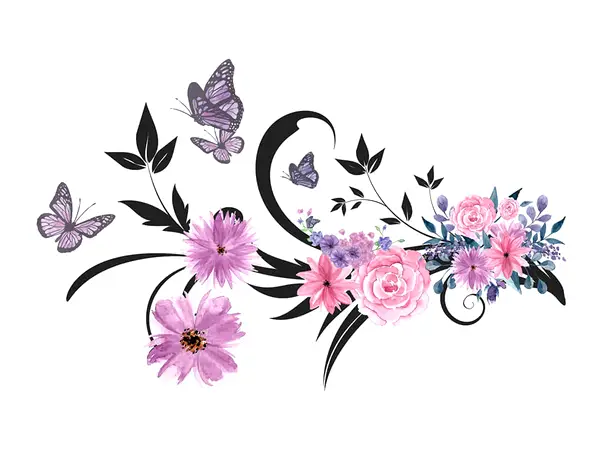 sticker decor flori violet