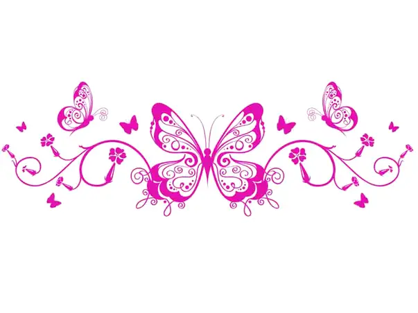 sticker decor fluture roz