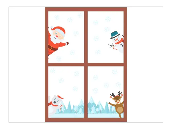 sticker decor iarna cu personajele craciunului