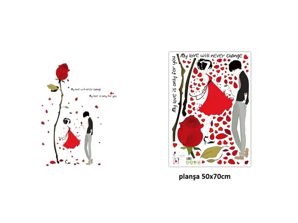 sticker decor trandafir