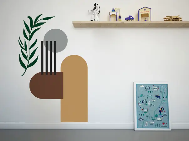 sticker decorativ bohemian abastract 8 forme geometrice estetice boeme aplicare folina s0