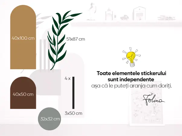 sticker decorativ bohemian abastract 8 forme geometrice estetice boeme aplicare folina s1