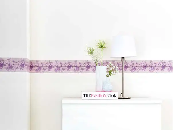 sticker decorativ bordura flori mov floral